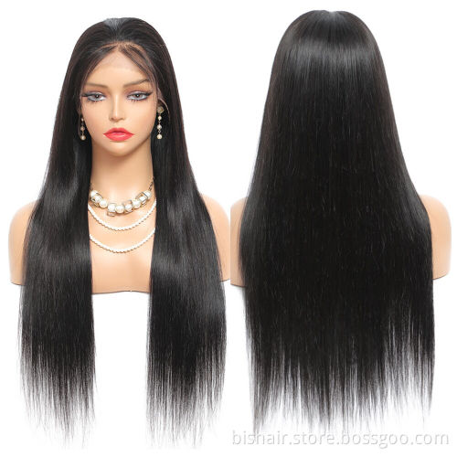 13x4T Front Lace Wig Straight Hair Brazilian Real Hair Lace Closing Wig, Suitable for Women 150% Density Natural Color Hair